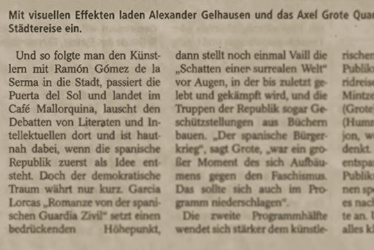 Pressestimmen Axel Grote Quartett